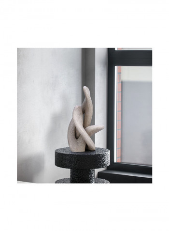 Softness Abstract Resin Statue Sculpture Beige 39x21x24centimeter