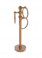 3-Ring Guest Towel Holder Stand Brushed Bronze 5x15x8inch