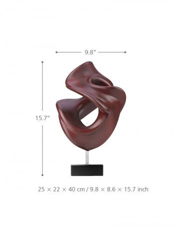 Abstract Iron Casting Sculpture Brown 44x26x28centimeter
