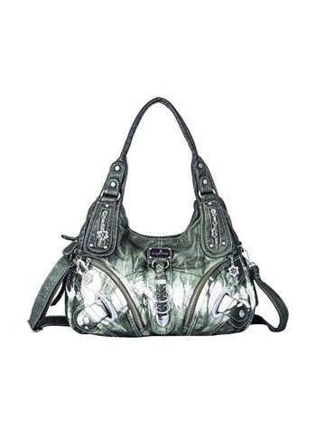 PU Leather Hobo Bag Silver