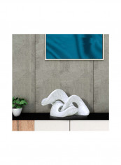 Valley Sculpture Abstract Resin Sculpture Cool White 41x27x28centimeter