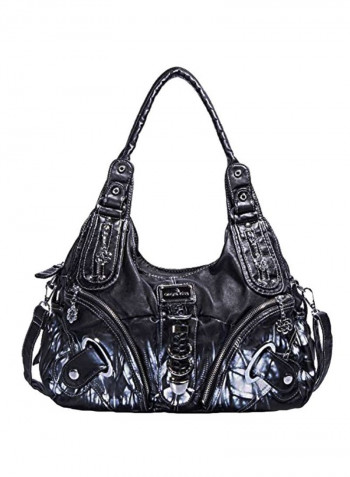 حقيبة هلالية الشكل من جلد البولي يوريثان 11282z Black