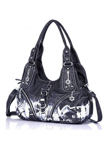حقيبة هلالية الشكل من جلد البولي يوريثان 11282z Black