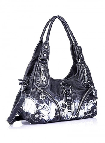 حقيبة هلالية الشكل من جلد البولي يوريثان 11282z Black