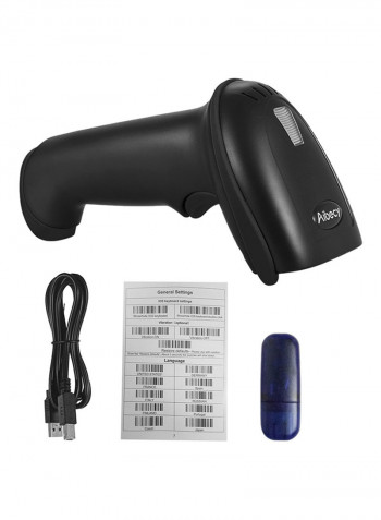 USB Wired Handheld Barcode Scanner Black