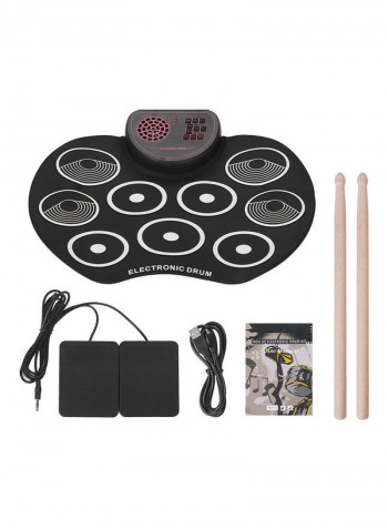 Portable Electronic Drum Set With 9 Drum Pads
