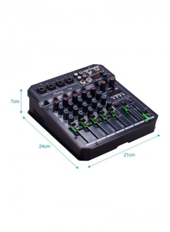 T6 Portable 6-Channel Sound Card Mixing Console Audio Mixer With Bluetooth Connection