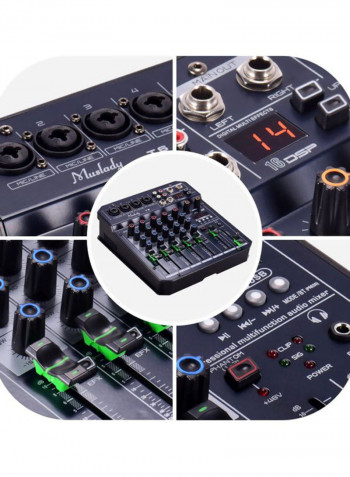 T6 Portable 6-Channel Sound Card Mixing Console Audio Mixer With Bluetooth Connection