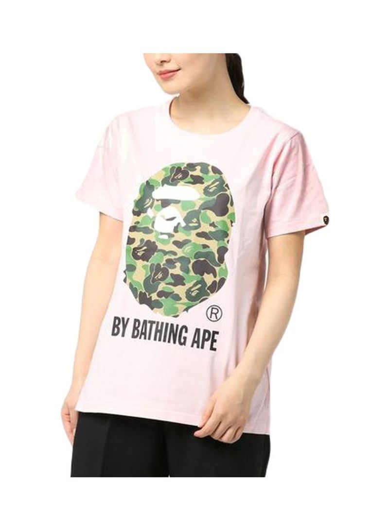 Round Neck Bathing Ape T-shirt Pink/Green/Black