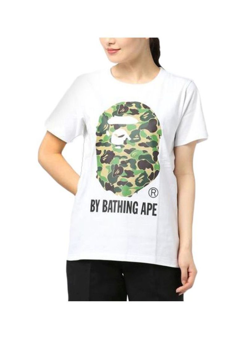 Round Neck Bathing Ape T-shirt White/Green/Black
