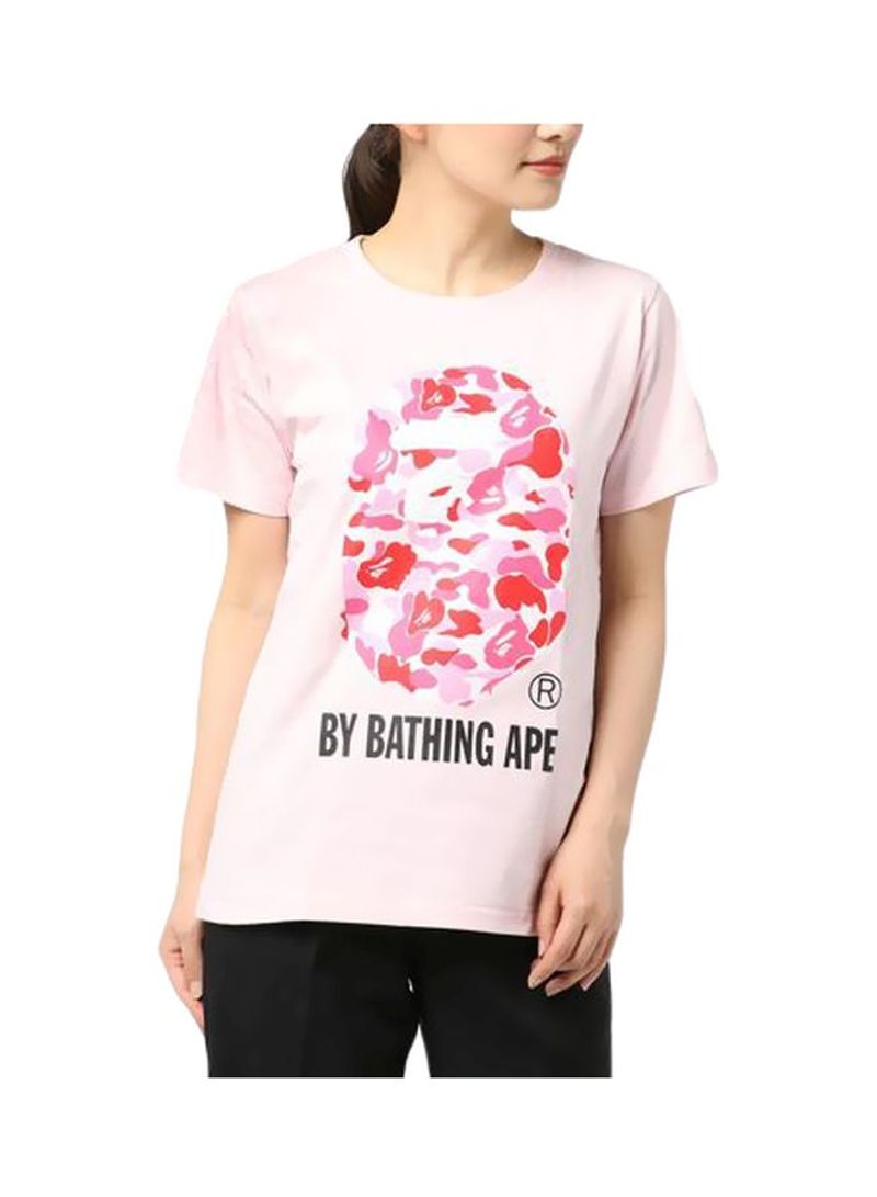 Round Neck Bathing Ape T-shirt White/Pink/Black