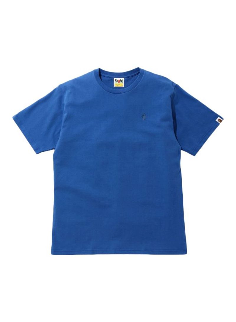 Short Sleeves Cotton T-shirt Blue