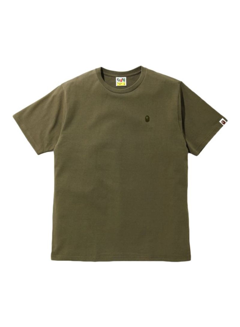 Short Sleeves Cotton T-shirt Olive Green