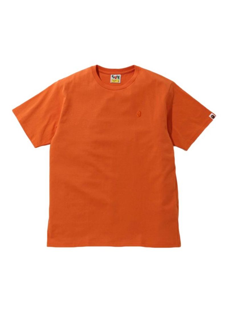 Short Sleeves Cotton T-shirt Orange