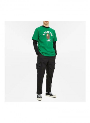 Ape Printed Short Sleeves T-shirt Green/Brown/White