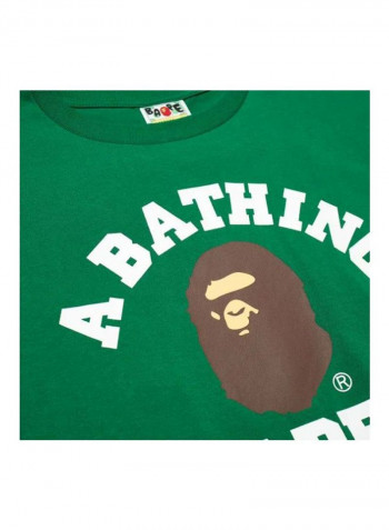 Ape Printed Short Sleeves T-shirt Green/Brown/White