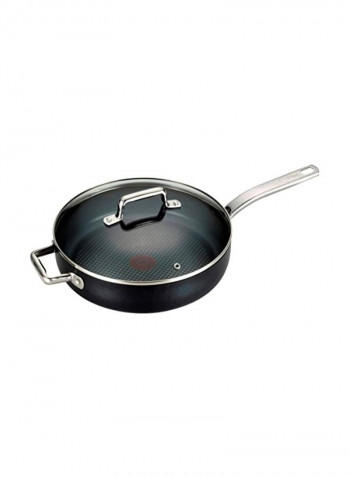 2-Piece Nonstick Saute Pan Black/Clear 5Quart