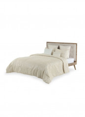 7-Piece Crackle Comforter Set Polyester Beige 240 x 260cm