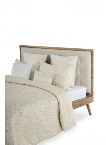 7-Piece Crackle Comforter Set Polyester Beige 240 x 260cm