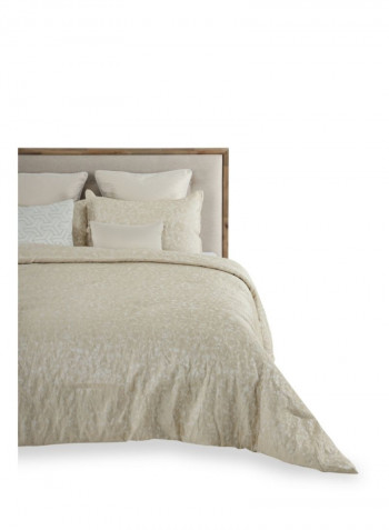 7-Piece Crackle Comforter Set Polyester Beige 240 x 260cm