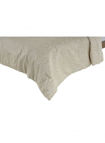 7-Piece Crackle Comforter Set Polyester Beige 240 x 260cm