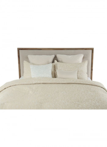 7-Piece Crackle Comforter Set Polyester Beige 240 x 260cm