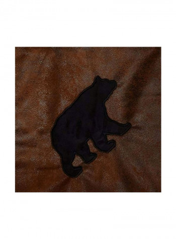 Bear Grid Throw Blanket Polyester Brown 54x68inch