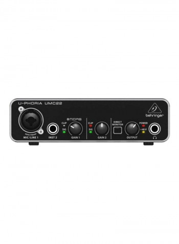 2-USB Audio Interface Mic Preamplifier UMC22 Black