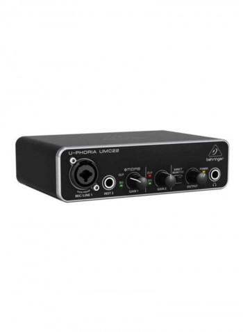 2-USB Audio Interface Mic Preamplifier UMC22 Black