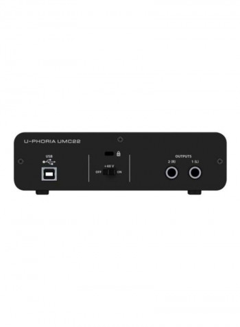 2-USB Audio Interface Mic Preamplifier UMC22 Black