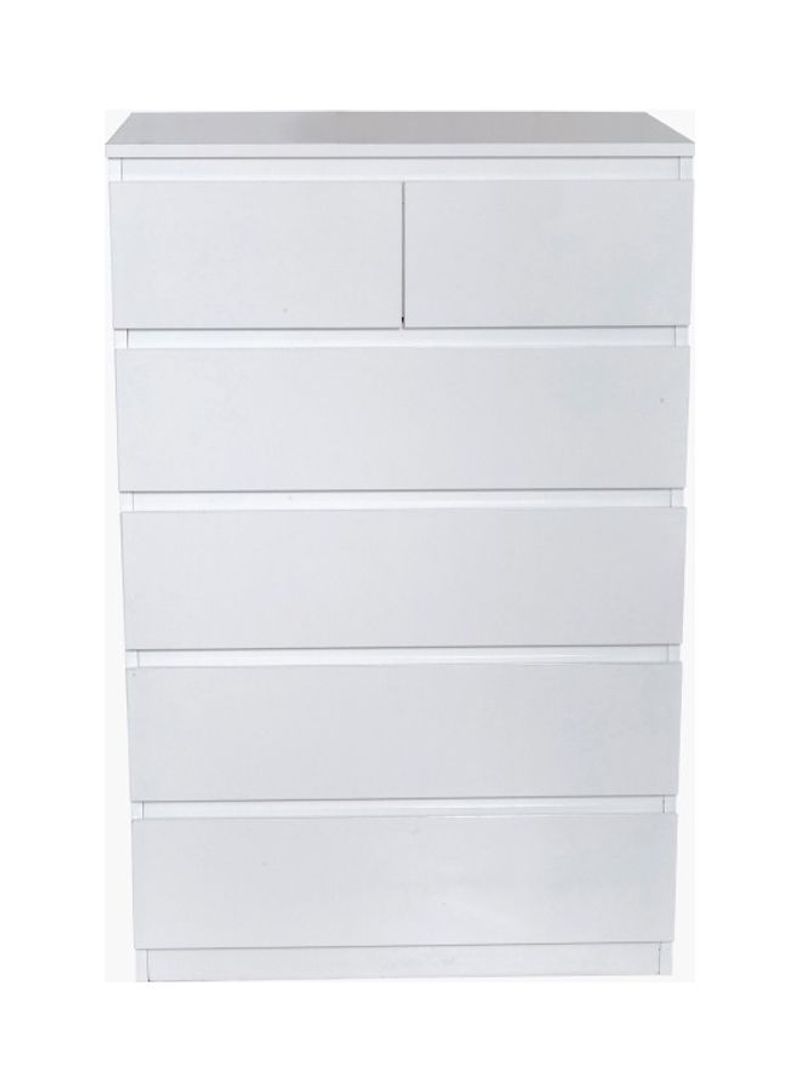 Halmstad 6-Drawer Chest White 124.5 x 80.4cm