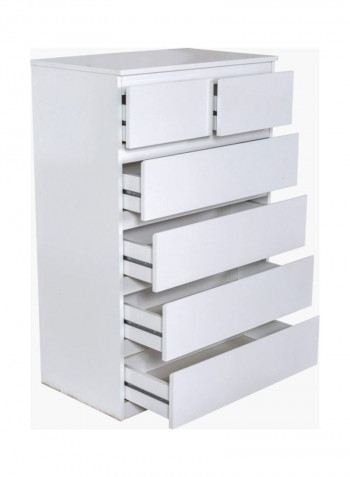 Halmstad 6-Drawer Chest White 124.5 x 80.4cm