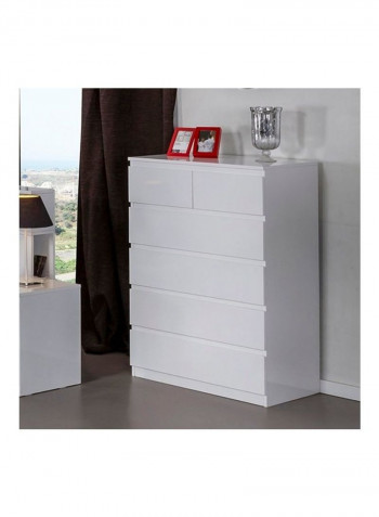 Halmstad 6-Drawer Chest White 124.5 x 80.4cm