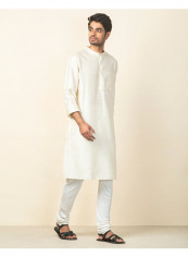 Slim Fit Jacquard Long Kurta White reviews Slim Fit Jacquard Long Kurta White