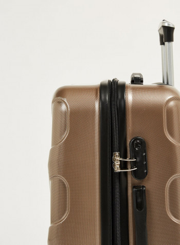 Textured Hardside 3 Piece Luggage Trolley Set Bronze