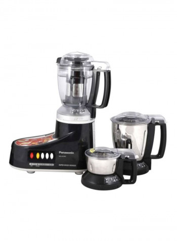 5-Piece Electric Mixer Grinder Set 1000W MXAC400 Black/Silver/Clear