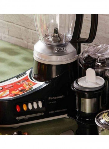 5-Piece Electric Mixer Grinder Set 1000W MXAC400 Black/Silver/Clear
