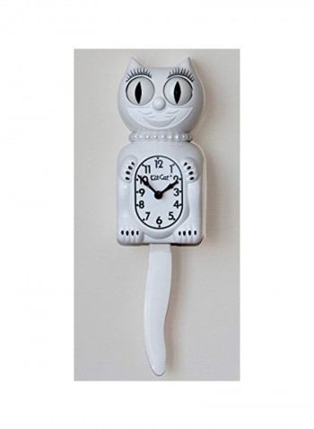 Cat Shaped Decorative Clock White 15.5inch