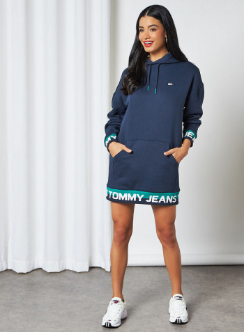 Logo Hem Sweatshirt Dress Twilight Navy