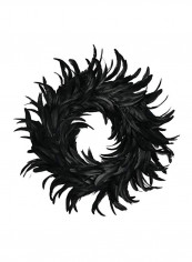 Cocktail Feather Wreath Black 15inch
