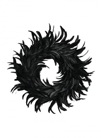 Cocktail Feather Wreath Black 15inch