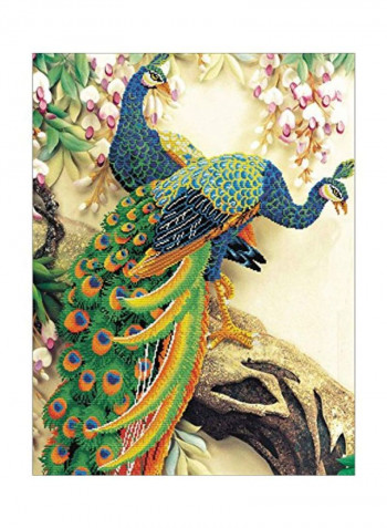 Peacock Majesty Cross Stitch Kit Blue/Green/Yellow