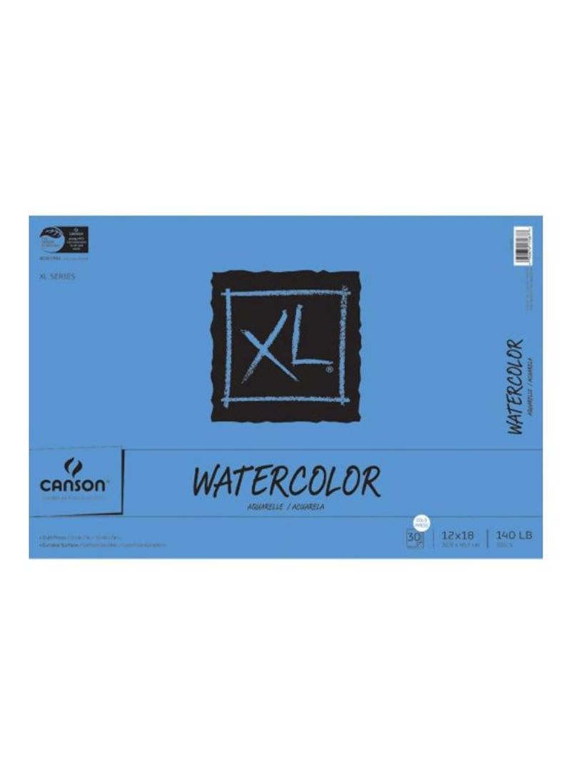 30-Sheet Extra Long Watercolour Paper Pad Blue