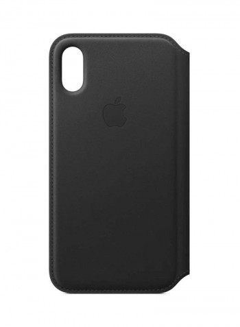 iPhone XS  Leather Folio Case Black