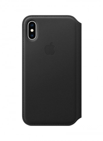 iPhone XS  Leather Folio Case Black