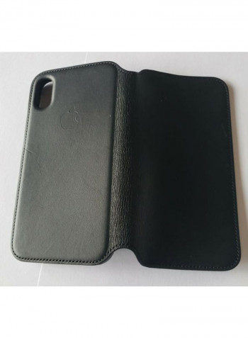 iPhone XS  Leather Folio Case Black
