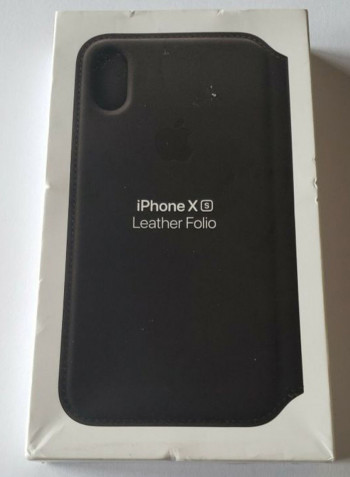 iPhone XS  Leather Folio Case Black