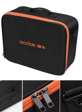 Flash Strobe Padded Hard Carrying Storage Bag Case Black
