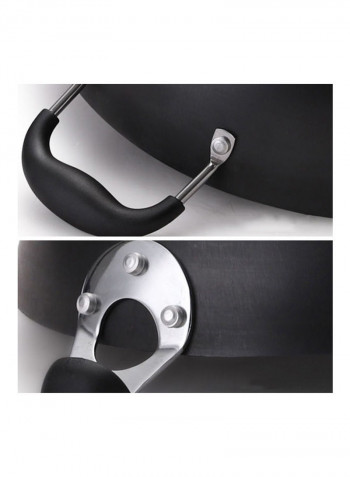 12-inch Cast Iron Wok Fry Pan with Lid PFOA-Free Nonstick Stir-Fry black 57.00 x 16.00 x 38.00cm