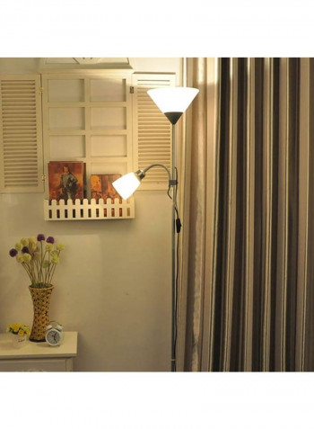Folding Wrought Iron Floor Lamp White/Silver